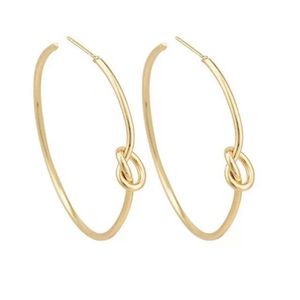 14 k Twist knot Gold plates hoops
